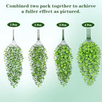 Artificial Hanging Plants, 4Pcs Faux Ivy Four-Leaf Clover, alternate view 6