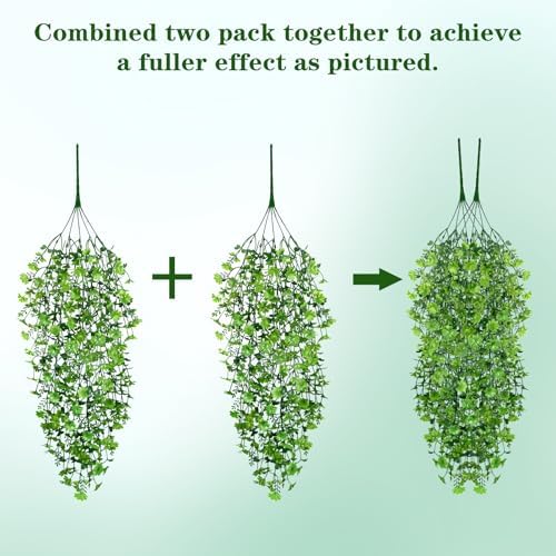 Artificial Hanging Plants, 4Pcs Faux Ivy Four-Leaf Clover, alternate view 7