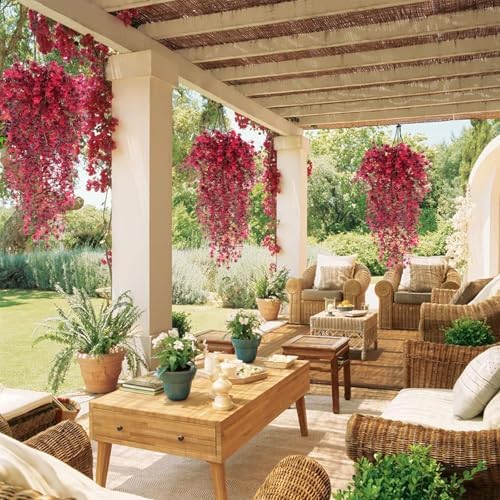 Artificial Hanging Plants Artificial Fall Flowers Faux Autumn Plant, alternate view 2