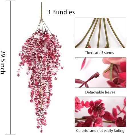 Artificial Hanging Plants Artificial Fall Flowers Faux Autumn Plant, alternate view 3