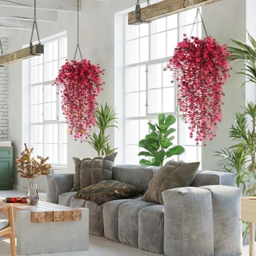 Artificial Hanging Plants Artificial Fall Flowers Faux Autumn Plant, alternate view 6