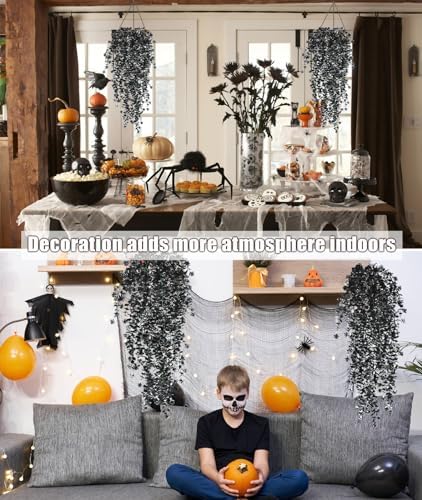 Artificial Hanging Plants Fake Black Vines Faux Draping Greenery, alternate view 6