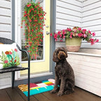 Artificial Hanging Plants Faux Hanging Vine Red Flowers Fake Plants, alternate view 2