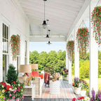 Artificial Hanging Plants Faux Hanging Vine Red Flowers Fake Plants, alternate view 6