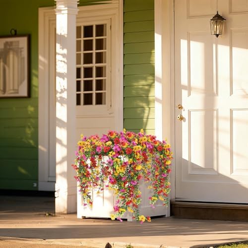 Artificial Hanging Plants UV Resistant Faux Silk Orchid Flowers, alternate view 6