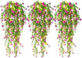 Artificial Hanging Plants with Lights Fake Hanging Spring Flowers