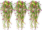 Artificial Hanging Plants with Lights Fake Hanging Spring Flowers