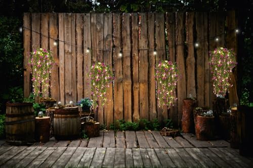 Artificial Hanging Plants with Lights Fake Hanging Spring Flowers, alternate view 2