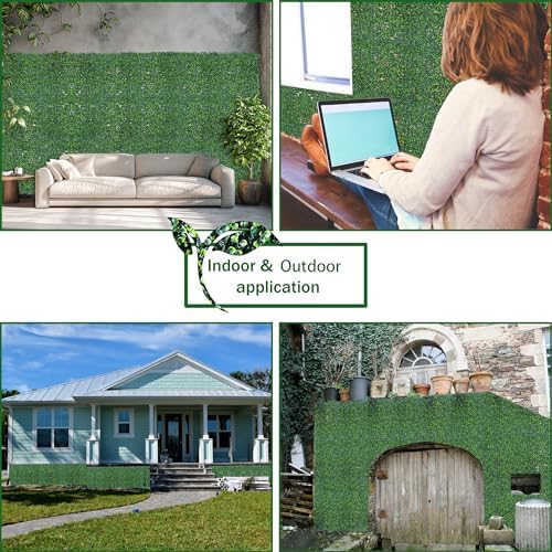 Artificial Hedge Privacy Fence Screen, 24X16 in 12P (32 sqft), alternate view 4