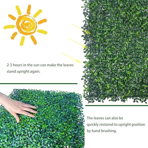 Artificial Hedge Privacy Fence Screen, 24X16 in 12P (32 sqft), alternate view 6