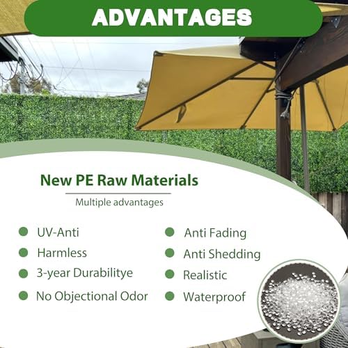 Artificial Hedge Privacy Fence Screen, 24X16 in 24P (64 sqft), alternate view 4