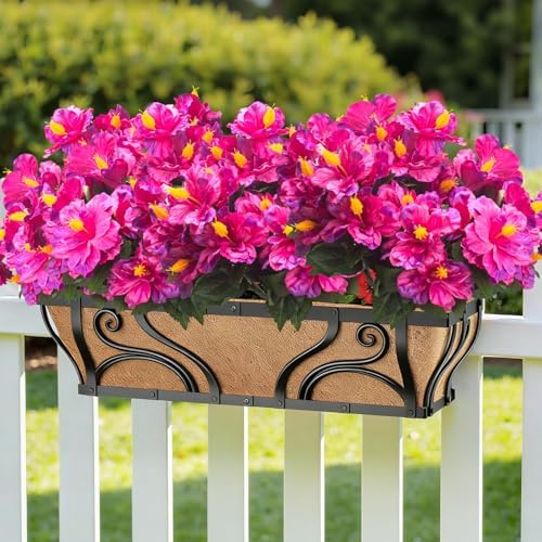 Artificial Hibiscus Flowers for Outdoors, Silk Tropical Flowers, UV Resistant Faux Plants, 5 Bundles for Planter, alternate