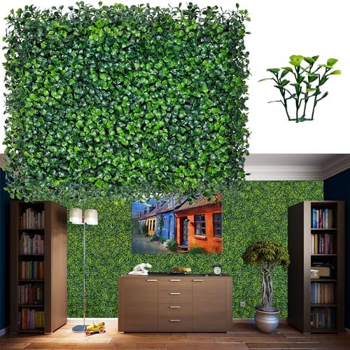Artificial Ivy Hedge Fence, 16"x12" 24P 32 sqft Grass Backdrop Wall