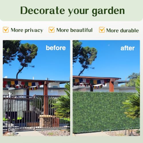 Artificial Ivy Privacy Screen Fence Panel, Gradient Green 40X120 in, alternate view 7