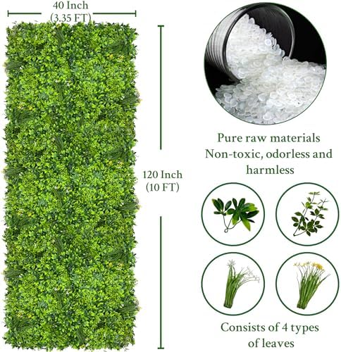 Artificial Ivy Privacy Screen Fence Panel, Grass Green 40 X120 in, alternate view 2