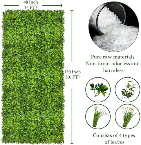 Artificial Ivy Privacy Screen Fence Panel, Grass Green 48 X120 in, alternate view 2
