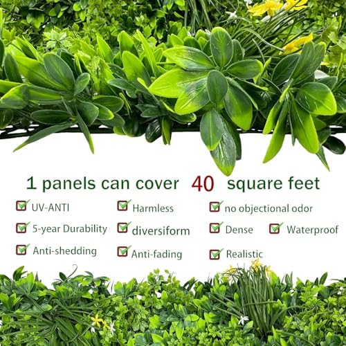 Artificial Ivy Privacy Screen Fence Panel, Grass Green 48 X120 in, alternate view 3