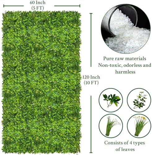 Artificial Ivy Privacy Screen Fence Panel, Grass Green 60 X120 in, alternate view 2