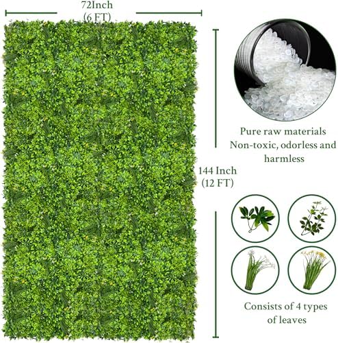 Artificial Ivy Privacy Screen Fence Panel, Grass Green 72 X144 in, alternate view 2