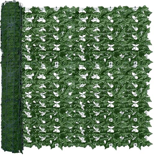 Artificial Ivy Privacy Screen Fence Panel, Green 4 FT X 20 FT