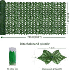Artificial Ivy Privacy Screen Fence Panel, Green 4 FT X 20 FT, alternate view 2