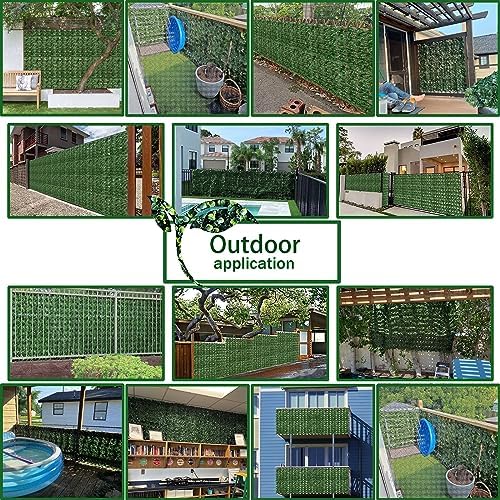 Artificial Ivy Privacy Screen Fence Panel, Green 4 FT X 50 FT, alternate view 6