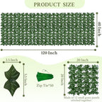 Artificial Ivy Privacy Screen Fence Panel, Green 40 X 120 in, alternate view 2