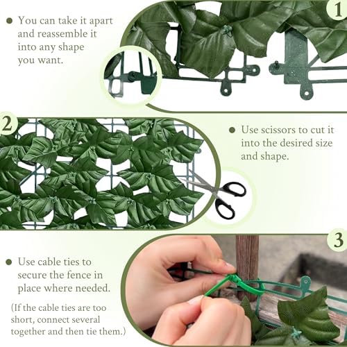 Artificial Ivy Privacy Screen Fence Panel, Green 40 X 120 in, alternate view 3