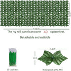 Artificial Ivy Privacy Screen Fence Panel, Green 48 X 120 in, alternate view 2