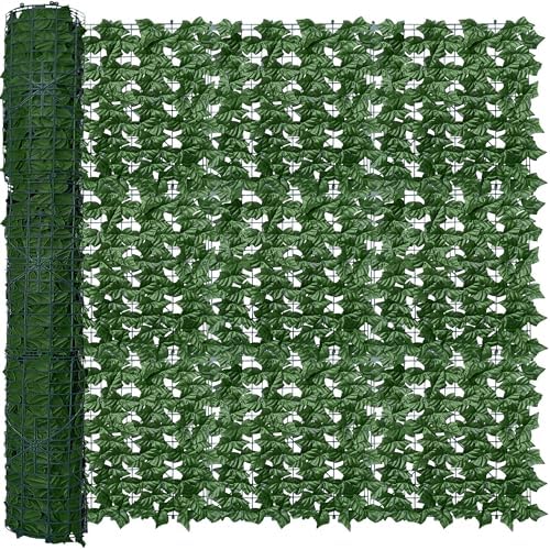 Artificial Ivy Privacy Screen Fence Panel, Green 5 FT X 20 FT