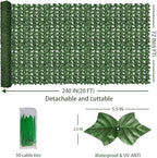 Artificial Ivy Privacy Screen Fence Panel, Green 6 FT X 20 FT, alternate view 2