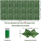 Artificial Ivy Privacy Screen Fence Panel, Green 60X120 in, alternate view 2