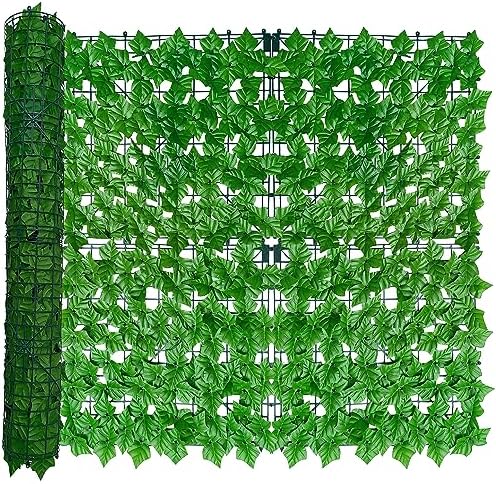 Artificial Ivy Privacy Screen Fence Panel, Light Green 40 X120 in