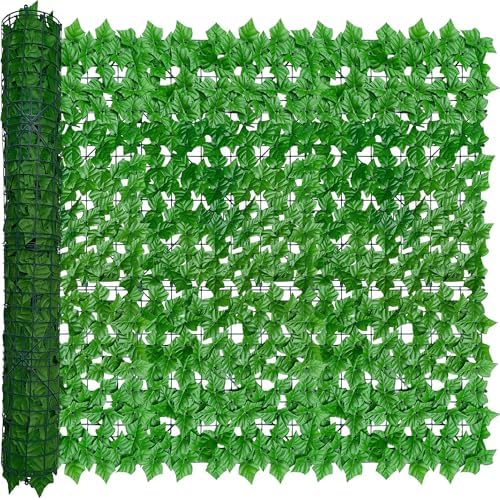 Artificial Ivy Privacy Screen Fence Panel, Light Green 48 X120 in