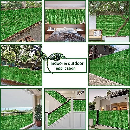 Artificial Ivy Privacy Screen Fence Panel, Light Green 48 X120 in, alternate view 6