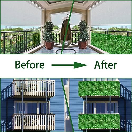 Artificial Ivy Privacy Screen Fence Panel, Light Green 72 X144 in, alternate view 5