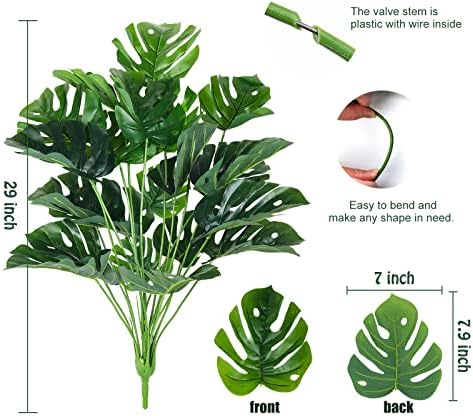 Artificial Large Palm Leaves Tree Plants 29in UV Resistant Greenery, alternate view 3