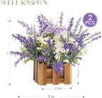 Artificial Lavender Plants in Wooden Baskets - Set of 2 in Lavender, alternate view 2