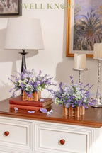 Artificial Lavender Plants in Wooden Baskets - Set of 2 in Lavender, alternate view 4