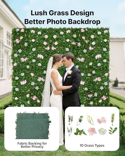 Artificial Luxury Flower Wall Backdrop, 2 PCS, Each Panel 2 x 8 ft, Gorgeous 3D Silk Floral Backdrop Pet, alternate view 3