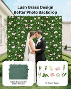 Artificial Luxury Flower Wall Backdrop, 2 PCS, Each Panel 2 x 8 ft, Gorgeous 3D Silk Floral Backdrop Pet, alternate view 3