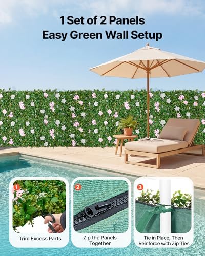 Artificial Luxury Flower Wall Backdrop, 2 PCS, Each Panel 2 x 8 ft, Gorgeous 3D Silk Floral Backdrop Pet, alternate view 5