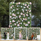 Artificial Luxury Flower Wall Panels, Gorgeous 3D Silk Floral Backdrop for Wedding, Baby Show, Party and Home