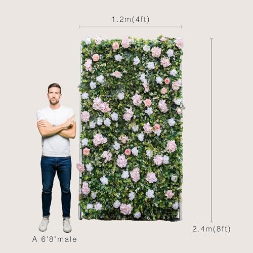 Artificial Luxury Flower Wall Panels, Gorgeous 3D Silk Floral Backdrop for Wedding, Baby Show, Party and Home, alternate view