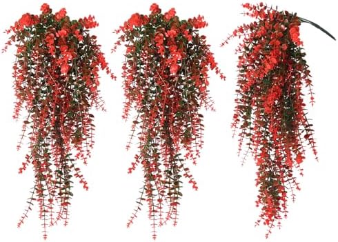 Artificial Monkey Hanging Plants Faux Draping Trailing Greenery 3Pc