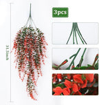 Artificial Monkey Hanging Plants Faux Draping Trailing Greenery 3Pc, alternate view 3