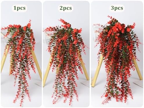Artificial Monkey Hanging Plants Faux Draping Trailing Greenery 3Pc, alternate view 4
