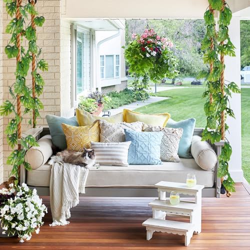Artificial Monstera Leaves Vines 2Pcs 5.9Ft Plastic Large Palm Ivy, alternate view 4