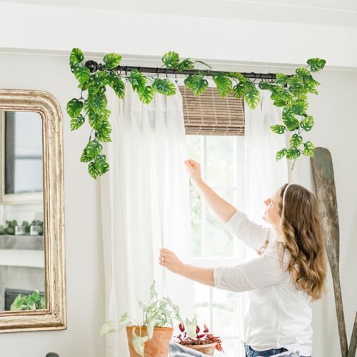 Artificial Monstera Leaves Vines 2Pcs 5.9Ft Plastic Large Palm Ivy, alternate view 7