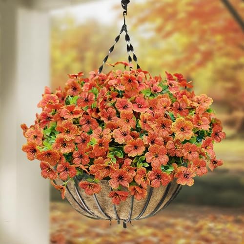 Artificial Mums for Outdoor Fall Decor Fall Flowers, 12 Bundles Fake Mums Artificial Flowers Fall Decorations, alternate view